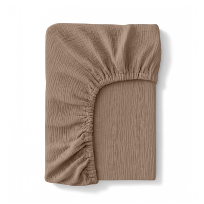 Простирадло на резинці муслін 200x220 BROWN