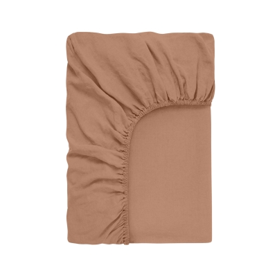 Простирадло на резинці з вареної бавовни 200x200x30 CARAMEL