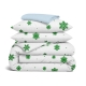 Сімейний комплект фланель з простирадлом на резинці SNOWFLAKES EVERGREEN CS4