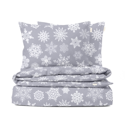 Євро постіль без простирадла фланель SNOWFLAKES CS1
