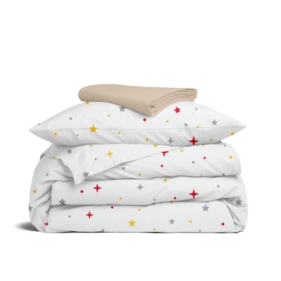 Підліткова постільна білизна з простирадлом на резинці MAGIC STARS CS4