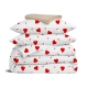 Двоспальна постільна білизна з простирадлом на резинці RUBY HEARTS CS1