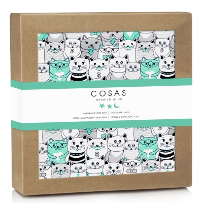 Непромокаючий наматрацник 70х120 MINT CATS