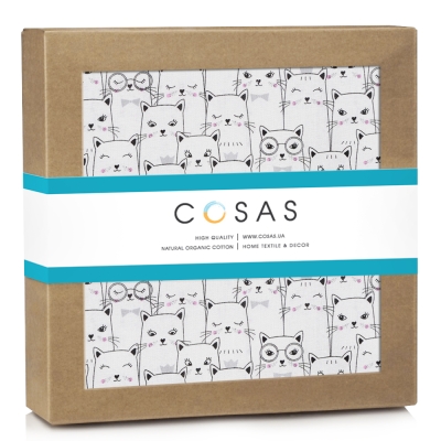 Дитячий непромокаючий наматрацник 70х140 CATS WHITE