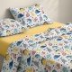 Підліткова постільна білизна фланель з простирадлом на резинці FUNNY DINO CS2