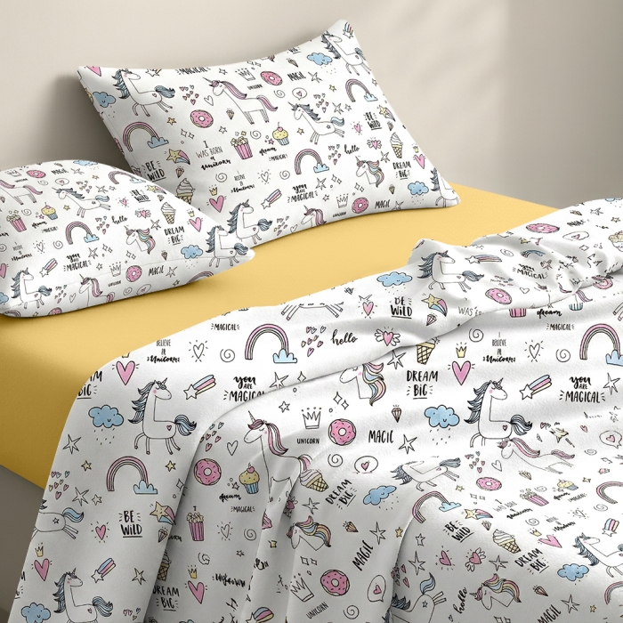 Дитяча постільна білизна фланель в ліжечко UNICORN & SWEET