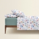 Двоспальна постільна білизна з простирадлом на резинці FLORAL DREAM CS1