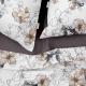 Двоспальна постільна білизна з простирадлом на резинці PASTEL FLOWERS CS3