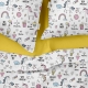 Полуторна постільна білизна з простирадлом на резинці UNICORN & SWEETS CS5