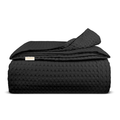 Плед покривало 160х230 Black Waffle Weave