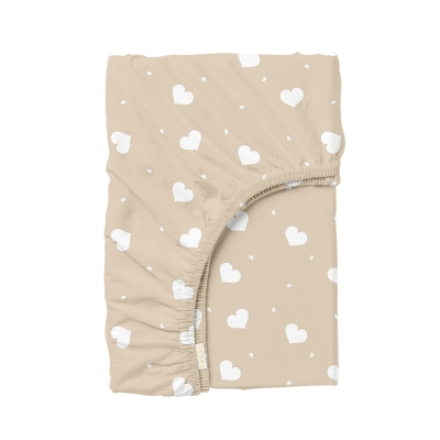 Простирадло на резинці 80х190х25 CREAM HEARTS
