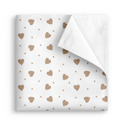 Багаторазова непромокаюча пелюшка 70х120 BEIGE HEARTS