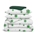 Сімейний комплект фланель з простирадлом на резинці SNOWFLAKES EVERGREEN CS5