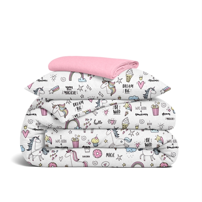 Дитяча постільна білизна фланель в ліжечко UNICORN & SWEET CS1
