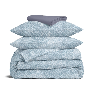 Двоспальна постільна білизна з простирадлом на резинці FLORAL BREEZE CS1