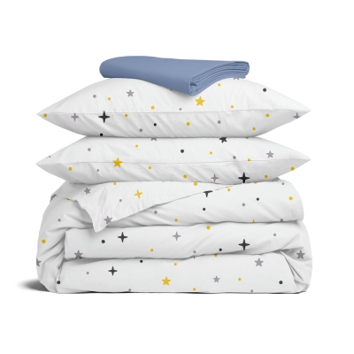 Євро постільна білизна з простирадлом на резинці MIDNIGHT STARS CS2