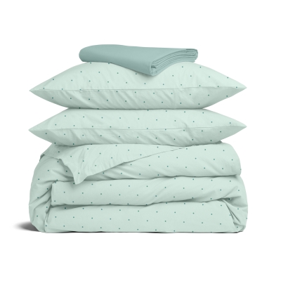 Двоспальна постільна білизна з простирадлом на резинці MINTICE CS6