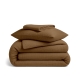 Підліткова постільна білизна муслін з простирадлом на резинці COCOA BROWN