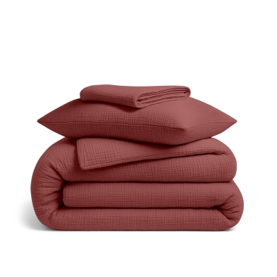 Підліткова постільна білизна муслін з простирадлом на резинці COPPER CS1