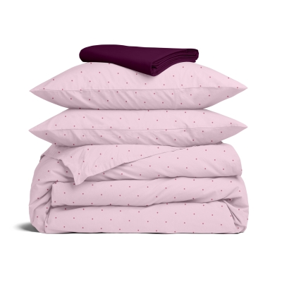 Двоспальна постільна білизна з простирадлом на резинці POWDER