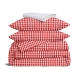Двоспальна постільна білизна з простирадлом на резинці RED CHECK CS1