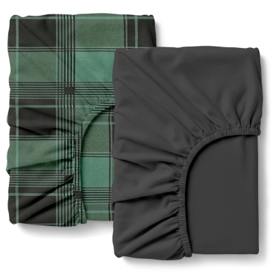 Набір простирадло на резинці фланель 90х200 FOREST TARTAN