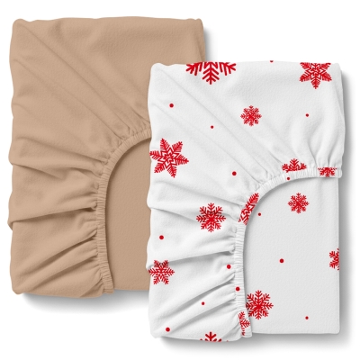 Набір простирадло на резинці фланель 90х200 RED SNOW