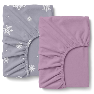 Набір простирадло на резинці фланель 200х200 FROSTY LAVENDER