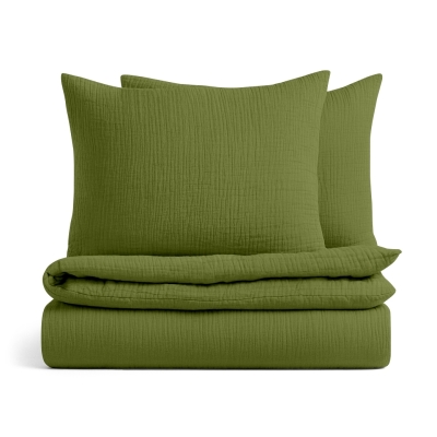 Євро постіль без простирадла муслін AVOCADO