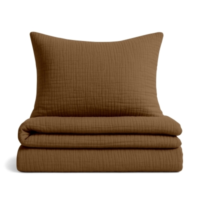 Підліткова постіль без простирадла муслін COCOA BROWN