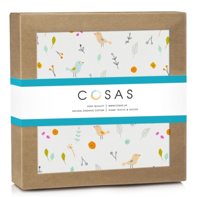 Дитячий непромокаючий наматрацник 60х120 MINT SONGBIRDS