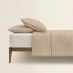 Двоспальна постільна білизна з простирадлом на резинці BEIGE GEOMETRY CS15
