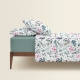 Євро постільна білизна з простирадлом на резинці FLORENCE FLOWERS CS2