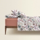 Євро постільна білизна з простирадлом на резинці FLOWERS YARD CS8