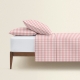 Євро постільна білизна з простирадлом на резинці PINK CHECK CS1