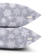Євро постільна білизна фланель з простирадлом на резинці SNOWFLAKES CS4
