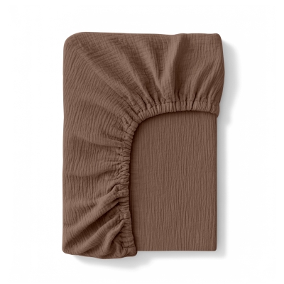 Простирадло на резинці муслін 200x200x30 CARAMEL