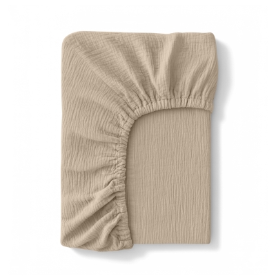 Простирадло на резинці муслін 200x200 BEIGE