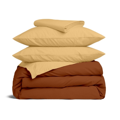 Двоспальна постільна білизна з простирадлом на резинці HONEY CS11