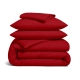 Двоспальна постільна білизна фланель з простирадлом на резинці BURGUNDY CS1