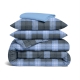 Сімейний комплект фланель з простирадлом на резинці NORDIC CHECK CS1