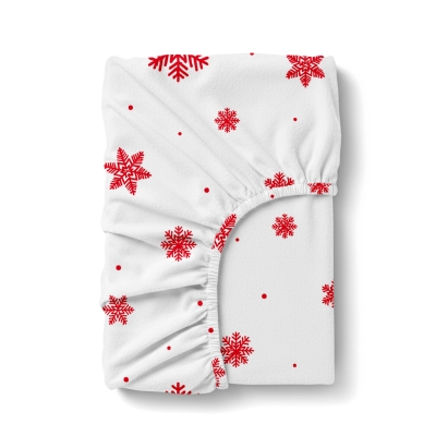 Простирадло на резинці фланель 100х200 SNOWFLAKES BERRY