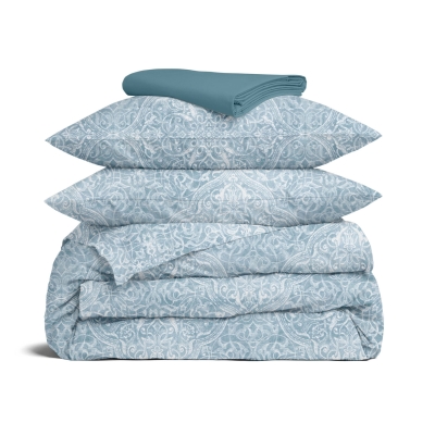 Двоспальна постільна білизна з простирадлом на резинці FLORAL BREEZE CS2