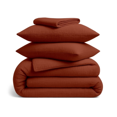 Сімейна преміум постільна білизна муслін з простирадлом на резинці SANGRIA CS1