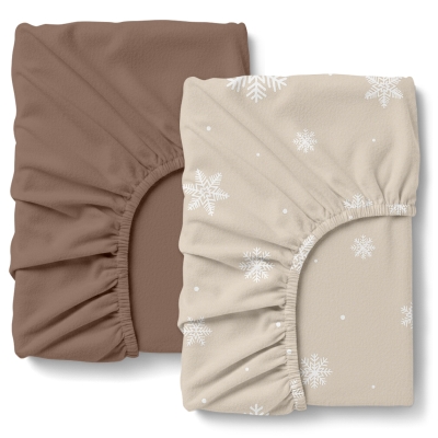 Набір простирадло на резинц фланель 80х160 WINTER BEIGE