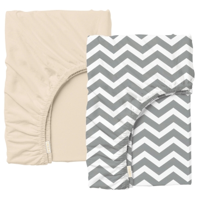 Набір простирадло на резинці 90х200 BEIGE / GREY ZIGZAG
