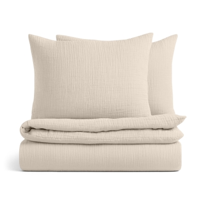 Двоспальний комплект без простирадла муслін CAPPUCCINO