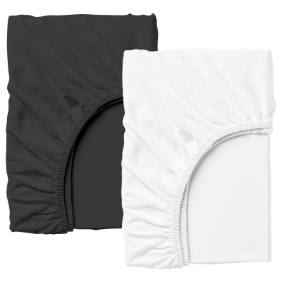 Набір простирадло на резинці 90х200 WHITE / BLACK