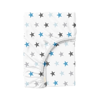 Простирадло на резинці в дитяче ліжечко 60х120 STARS BLUE