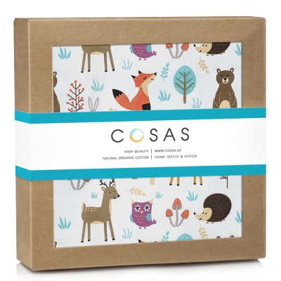 Дитячий непромокаючий наматрацник 70х140 ANIMALS MUSHROOMS